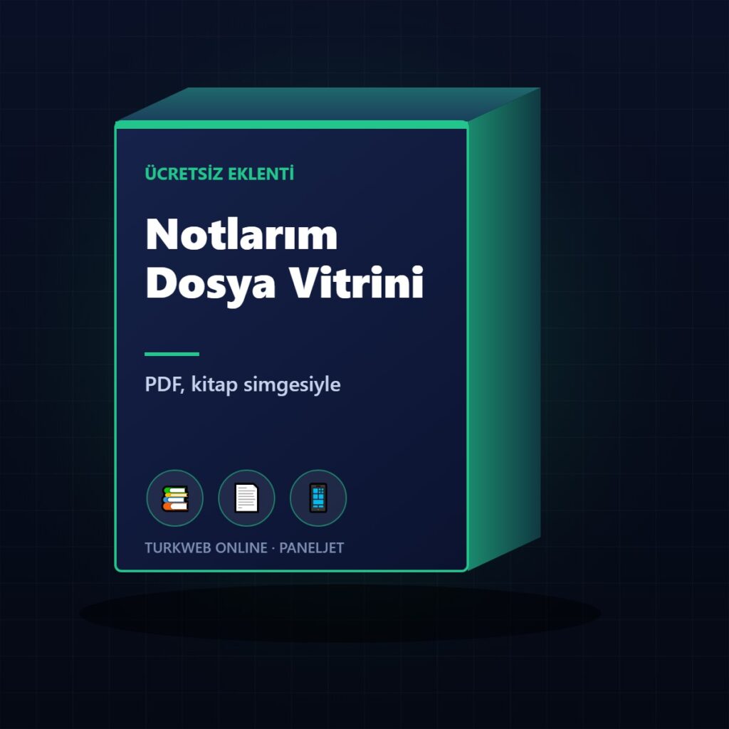 Notlarım Dosya Vitrini: PDF ve Dokümanları Kitap Simgesiyle Gösteren Ücretsiz WordPress Eklentisi